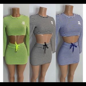 Shane Justin two piece navy blue and white